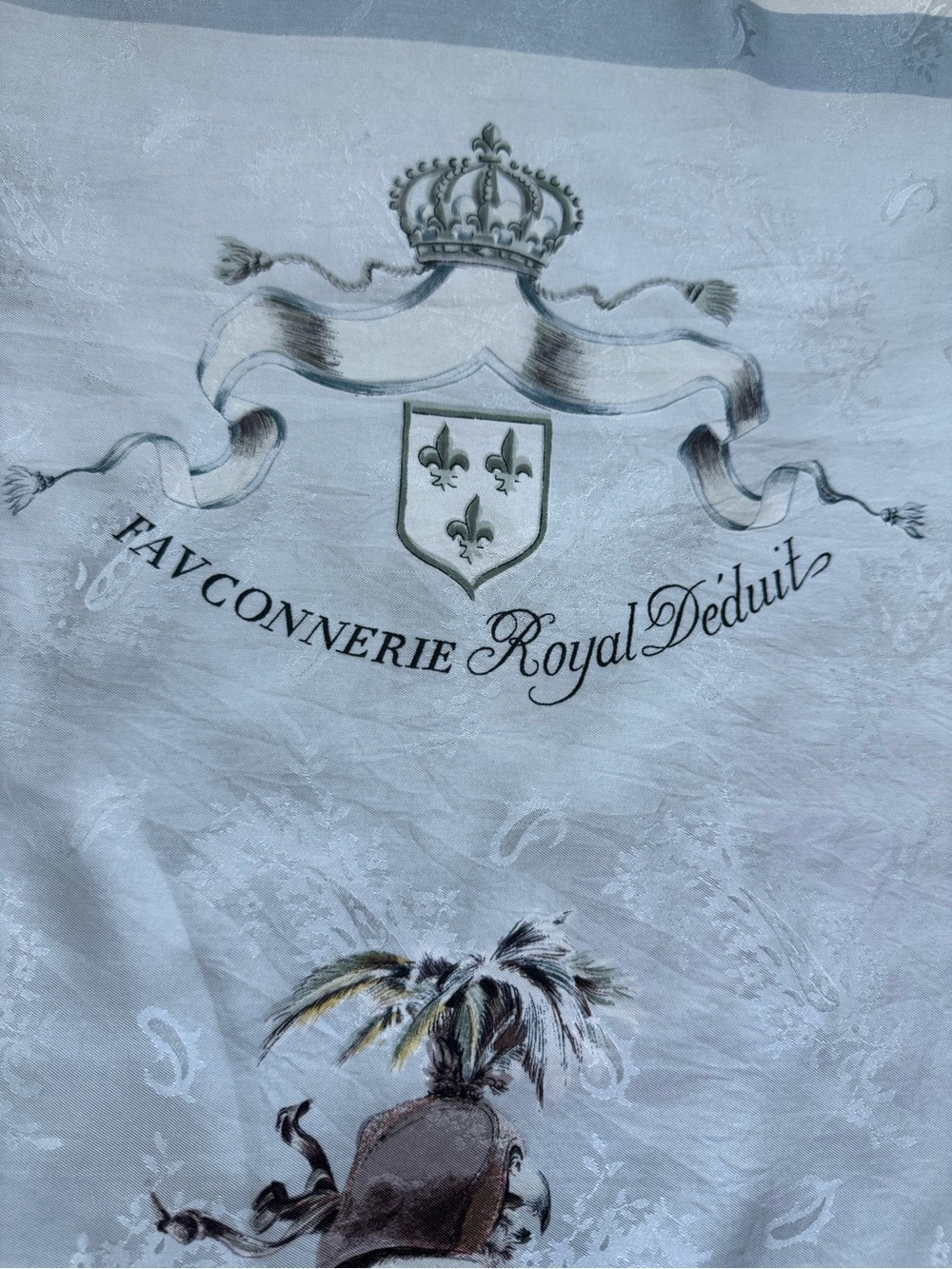 Hermes ‘Fauconnerie Royal Déduit’ Scarf by Henri des Linares. Silk. 34”